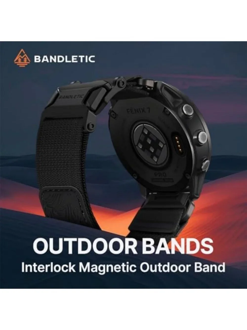 Magnetic Nylon Watch Band for Garmin, Quick Fit 22mm, Adjustable & Stylish